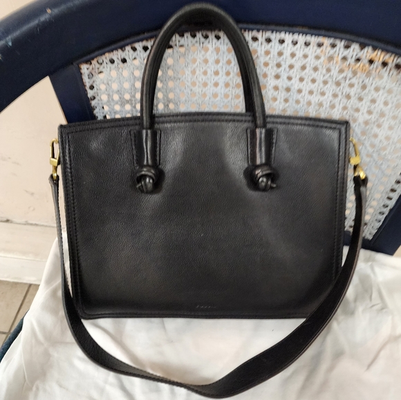 Fossil skylar satchel black w/ shoulder strap